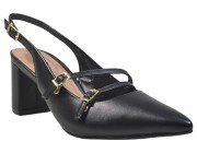 Sandália Chanel Salto Alto Beira Rio - Preto Atacado