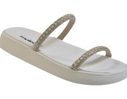 Chinelo Flat Beira Rio Moleca - Creme Atacado