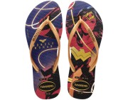 Chinelo Havaianas Slim Wonder Woman - Marinho/Ouro Atacado