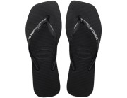 Chinelo Havaianas Slim Square Logo Metallic - Preto/Prata Atacado
