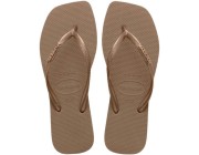 Chinelo Havaianas Slim Square Logo Metallic - Rose Gold Atacado
