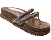 Chinelo Birken Beira Rio - Grafite/Ouro Rosado Atacado