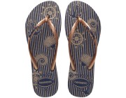 Chinelo Havaianas Nautical - Marinho/Rose Gold Atacado